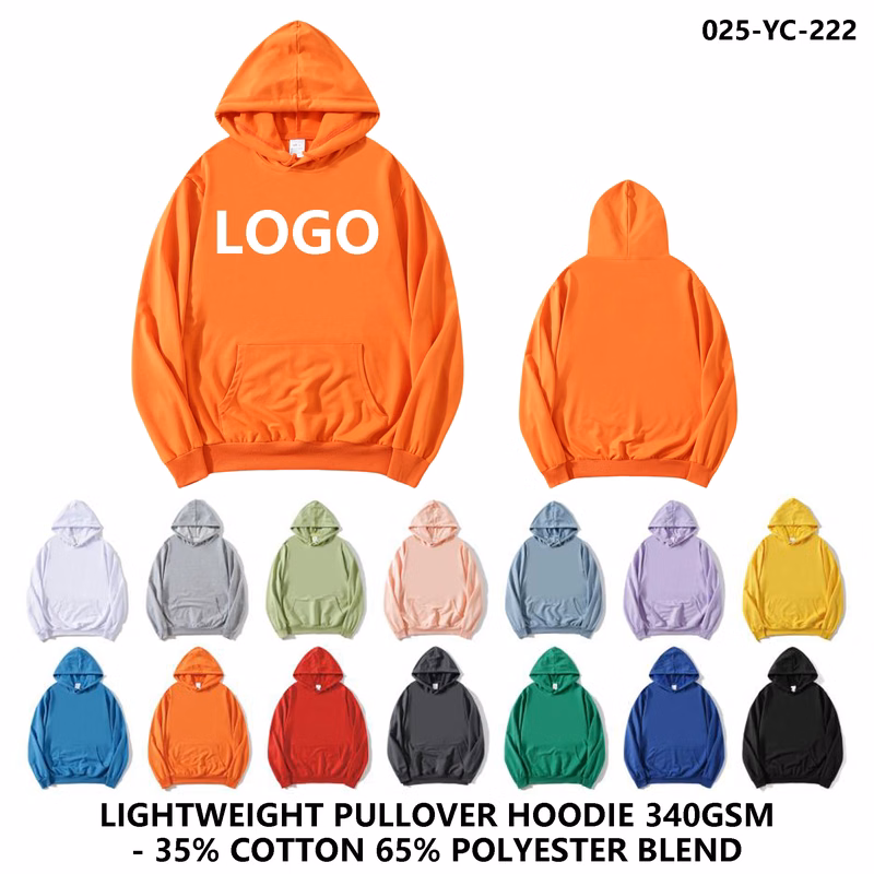 Personalized Logo Thin Cotton Blend Terry Hoodie