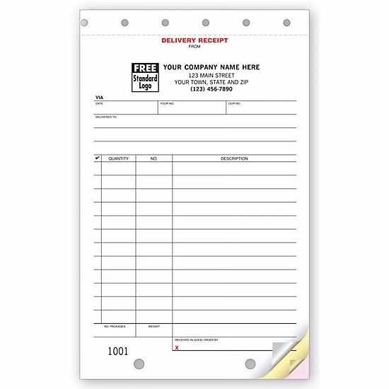 Delivery receipt, Carbonless