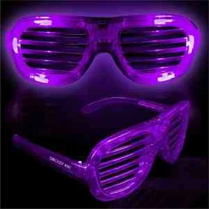 Purple Light-Up Glow LED Slotted Glasses 1