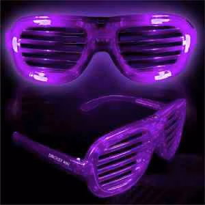 Purple Light-Up Glow LED Slotted Glasses