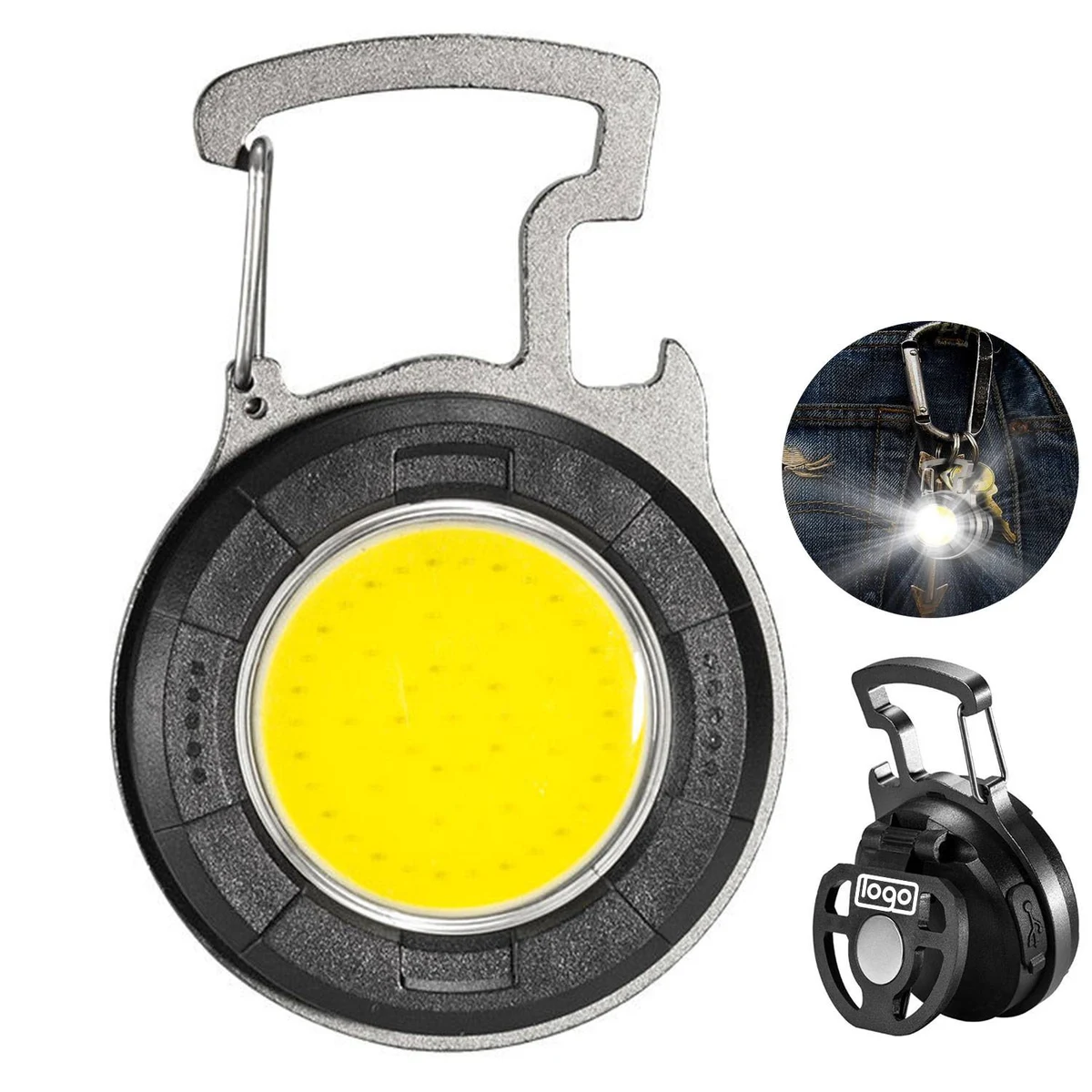COB Rechargeable Keychain Flashlight with Bottle Opener 1