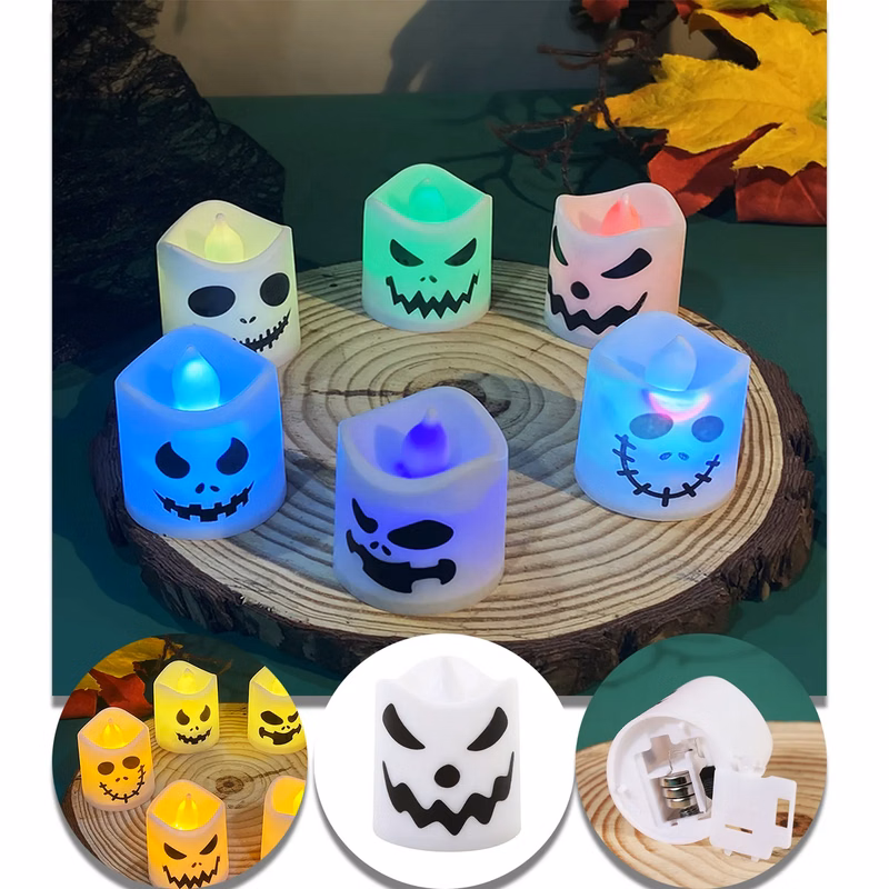 Halloween Ghost Flameless Flickering LED Candles