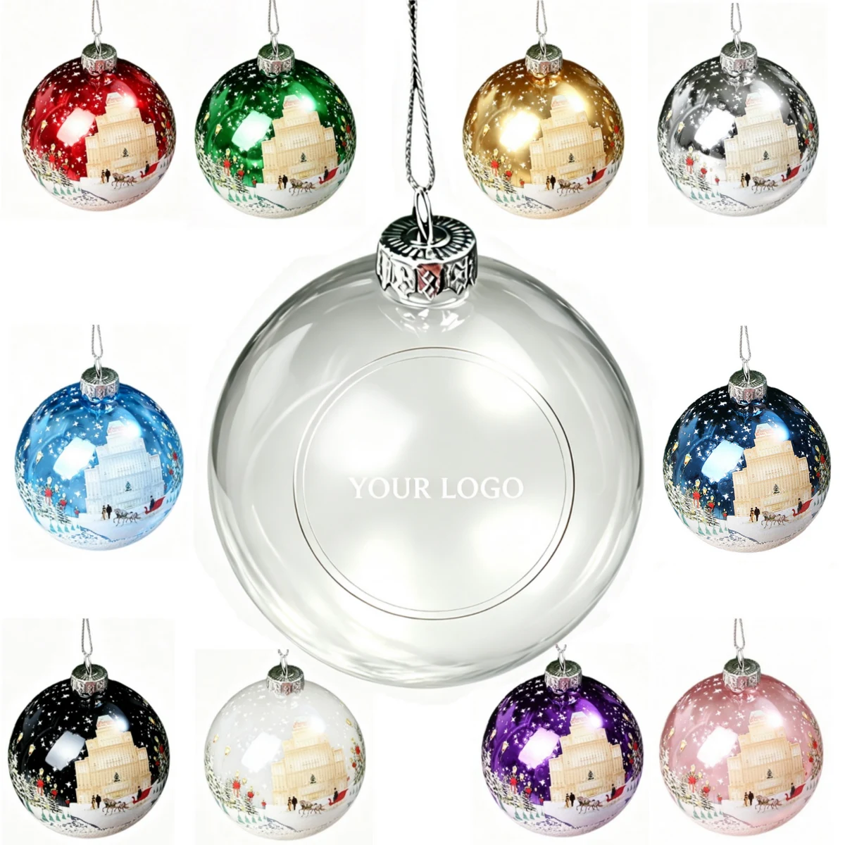 Hanging Glass Christmas Ornament 1