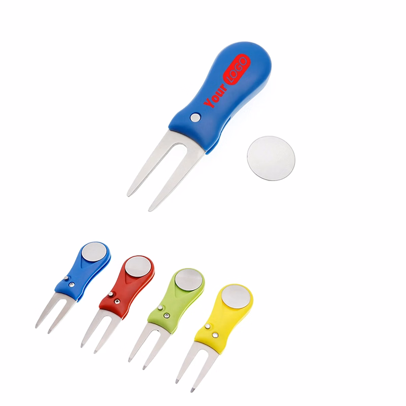 MOQ 50 PCS Foldable Golf Divot Tool With Pop-up Button