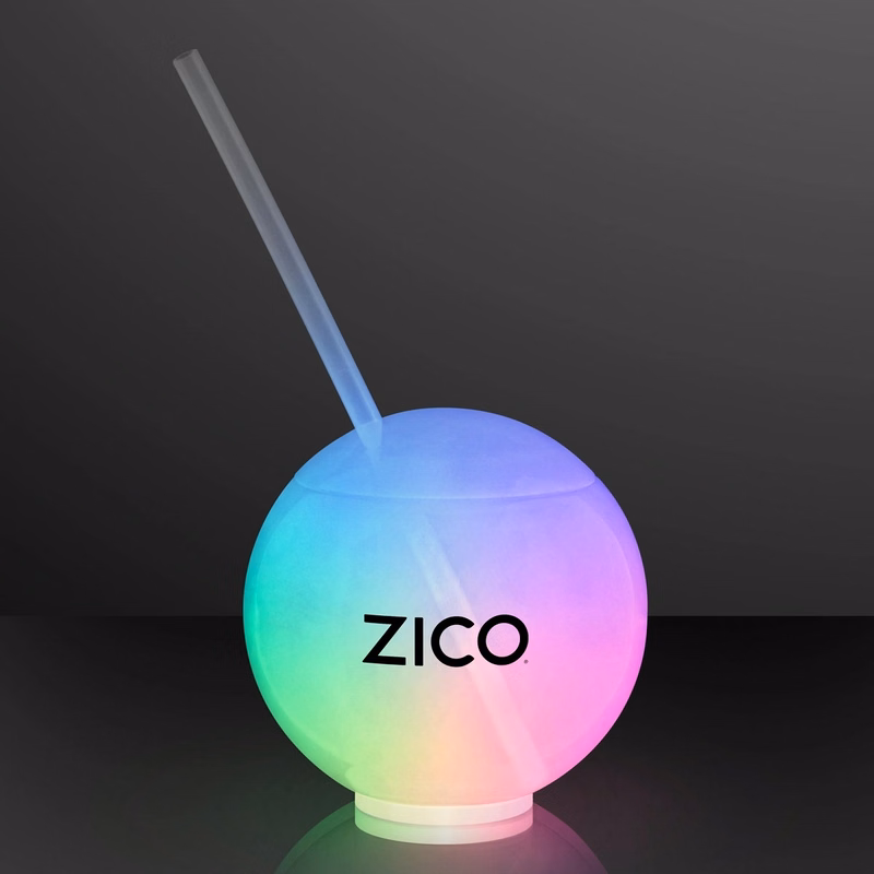 Glow Ball Light Up Tumbler with Straw, Deluxe Base