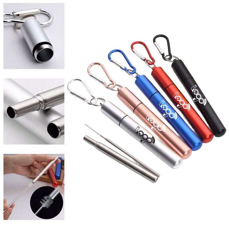 Eco-Friendly Collapsible Straw Set
