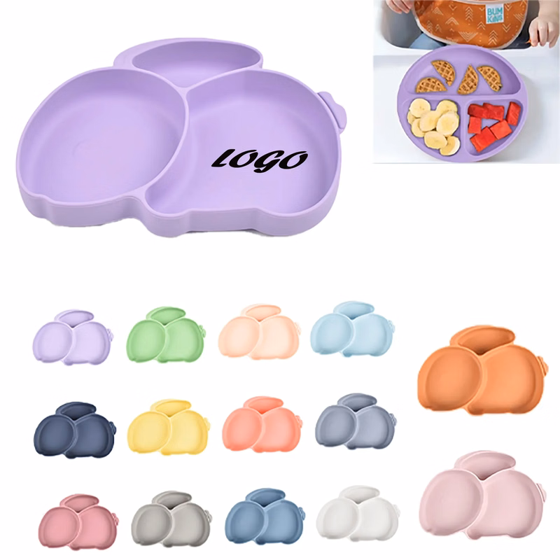 Strong Suction Silicone Divided Baby Plate