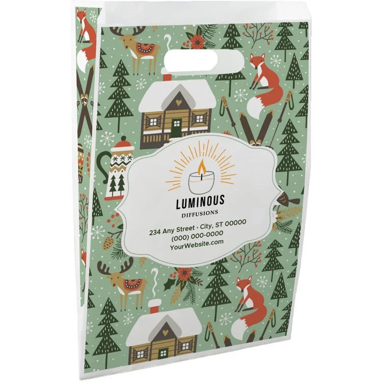 Christmas Scatter Design 4 Merchant Paper Bags (9" x 13" x 2.5") 1