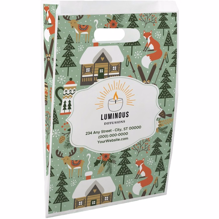 Christmas Scatter Design 4 Merchant Paper Bags (9" x 13" x 2.5")