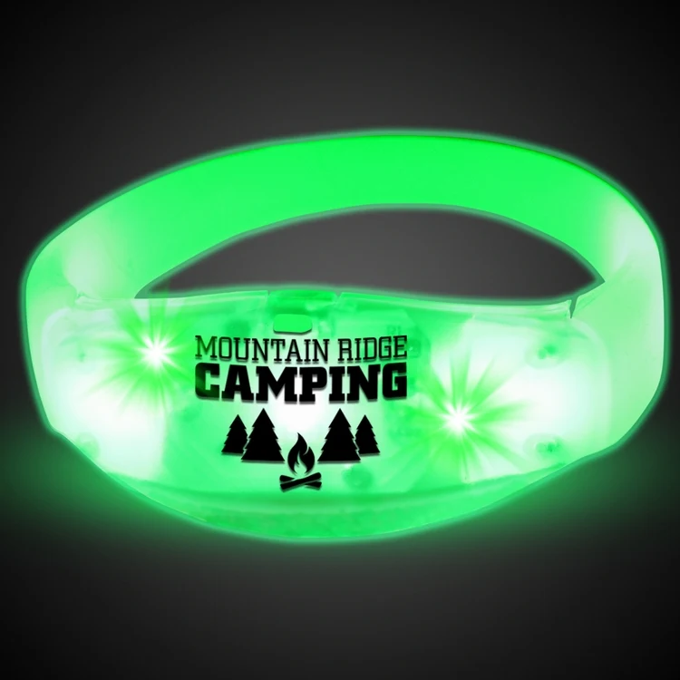 Sound Activated Green LED Stretchy Bangle Bracelets(Pad Print) 1