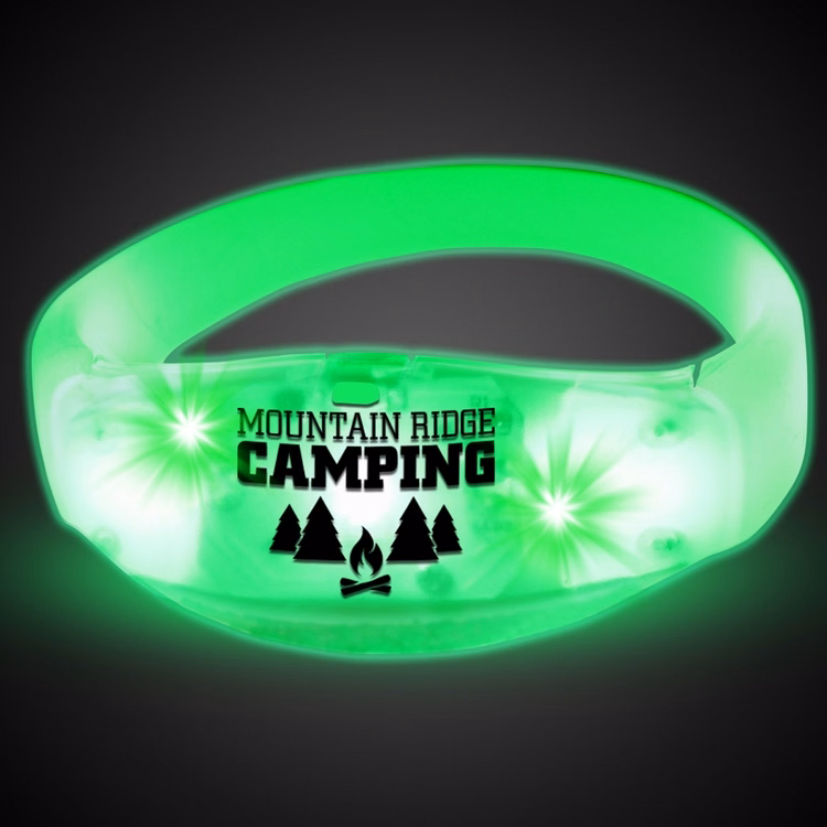 Sound Activated Green LED Stretchy Bangle Bracelets(Pad Print)