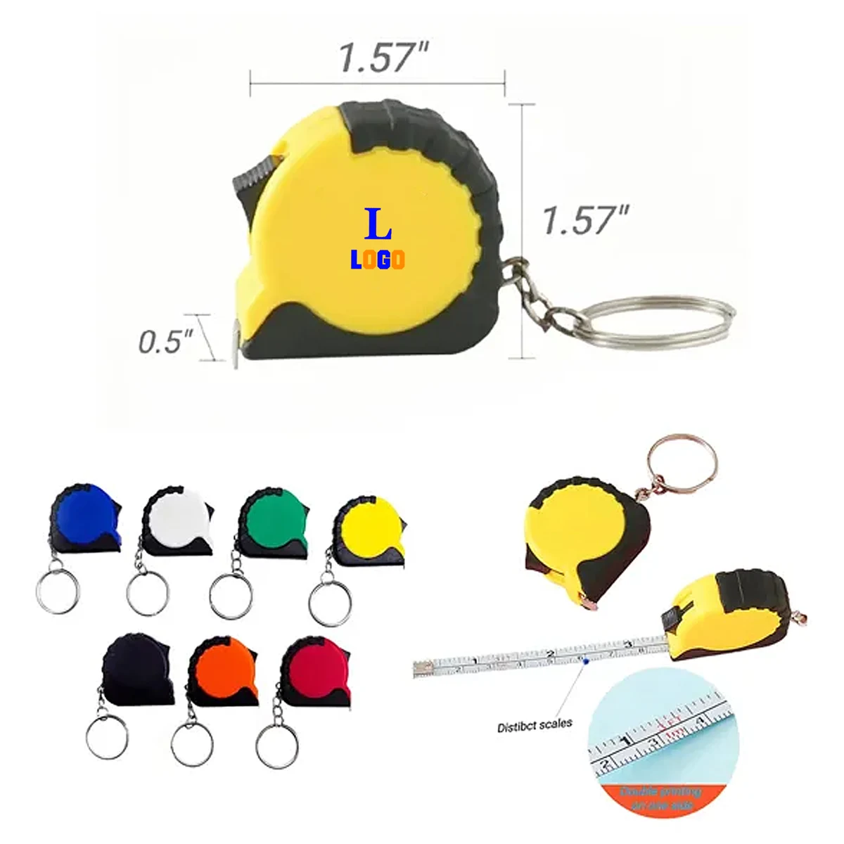 Compact Tape Measure Key Ring 1