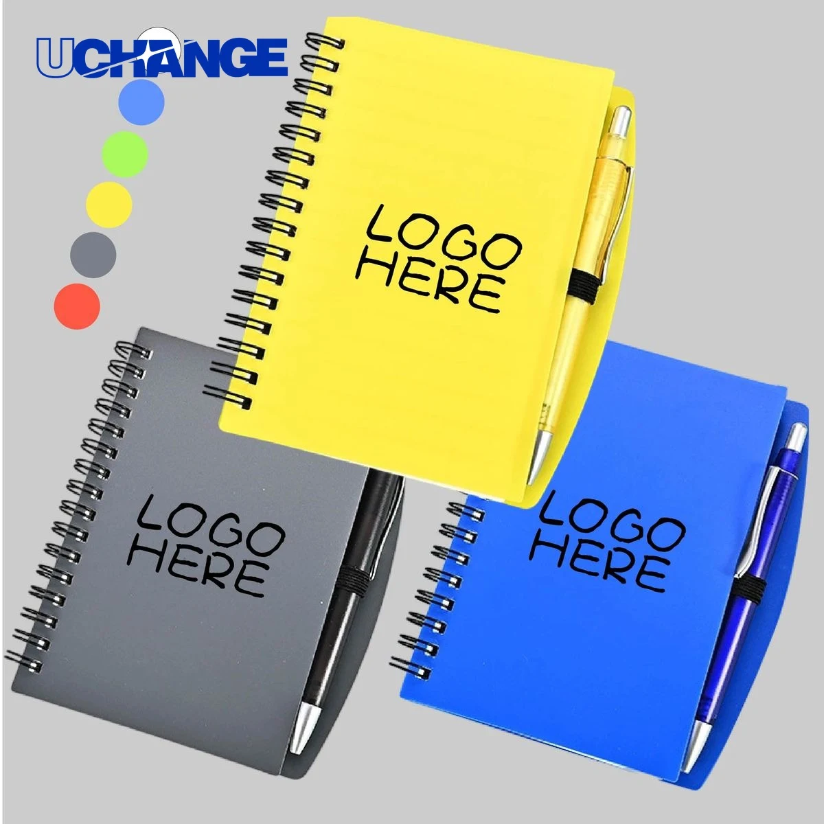 A5 Color-Pro Spiral Unlined Notebook Journal with Pen 1
