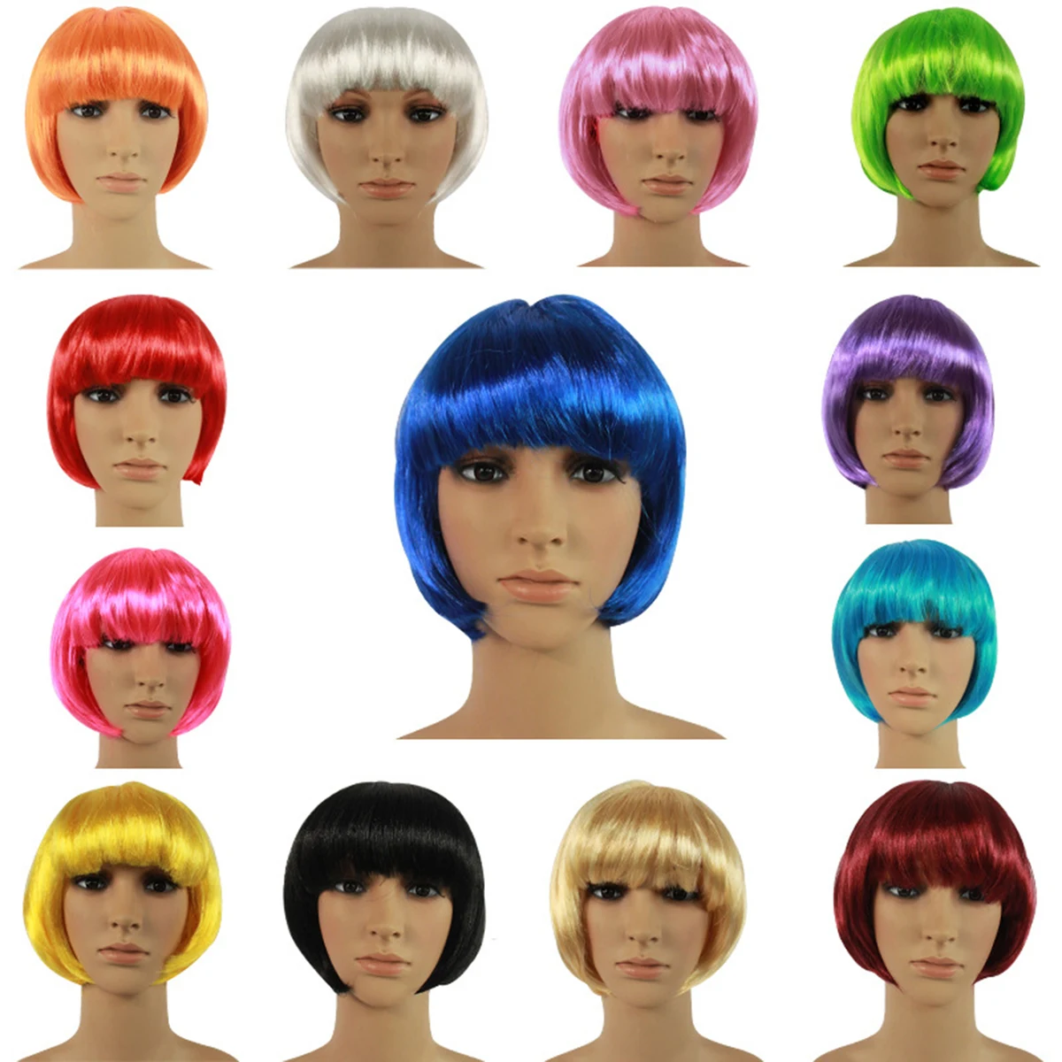 Short Bob Straight Wig For Cosplay 1