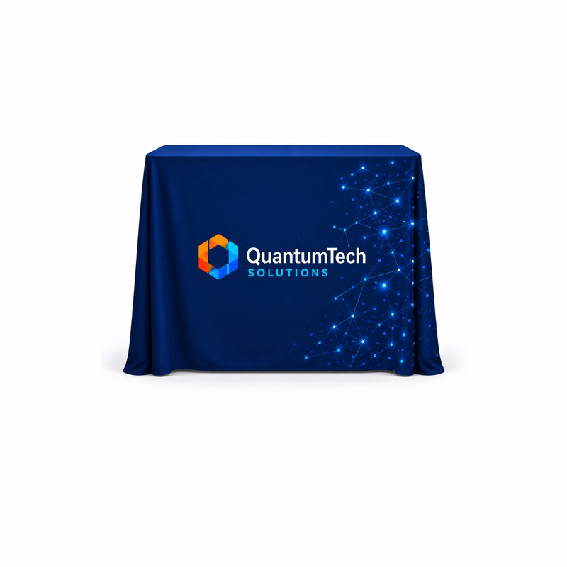 4' Liquid Repellent Table Throw, 42"H, Full Color Front Panel