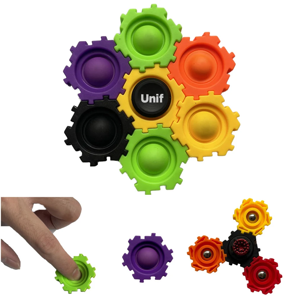 3 in 1 Silicone Bubble Building Blocks Fidget Spinner 1