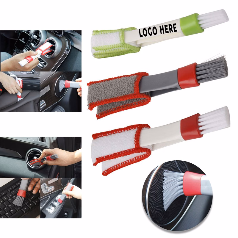 Custom Single-Color Logo Dual Head Auto Interior Gap Brush