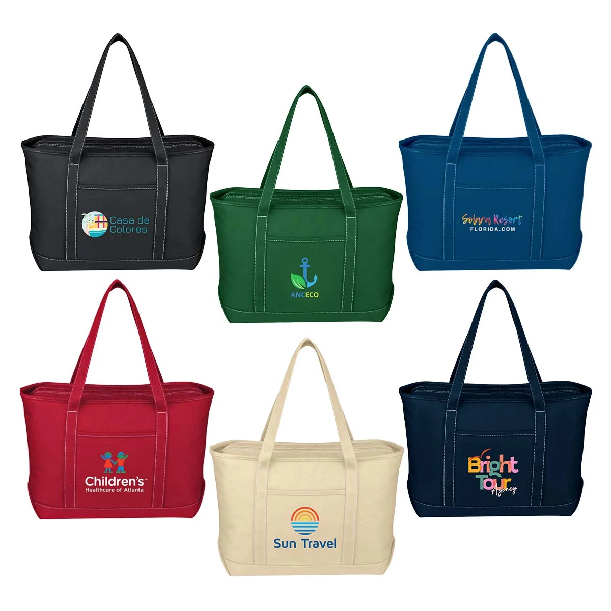 Full Color Large 24 oz. Starboard Cotton Canvas Tote Bag, custom tote bag with logo imprint 1