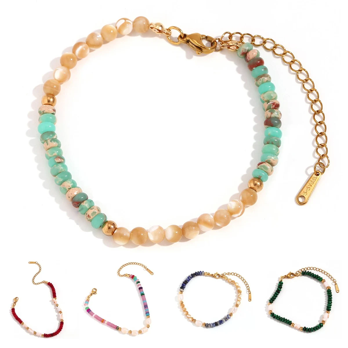Stainless steel bohemian hand-beaded 1