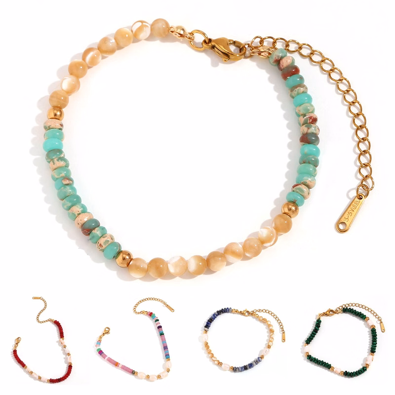 Stainless steel bohemian hand-beaded