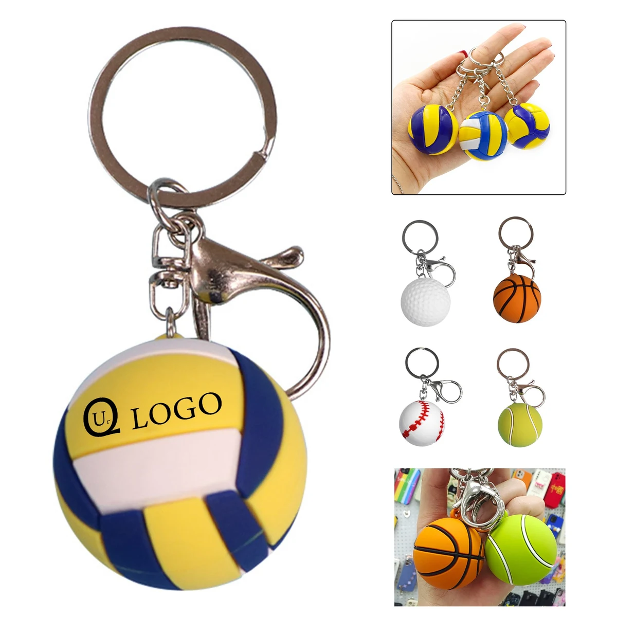 Soft Rubber Ball Keychain 1