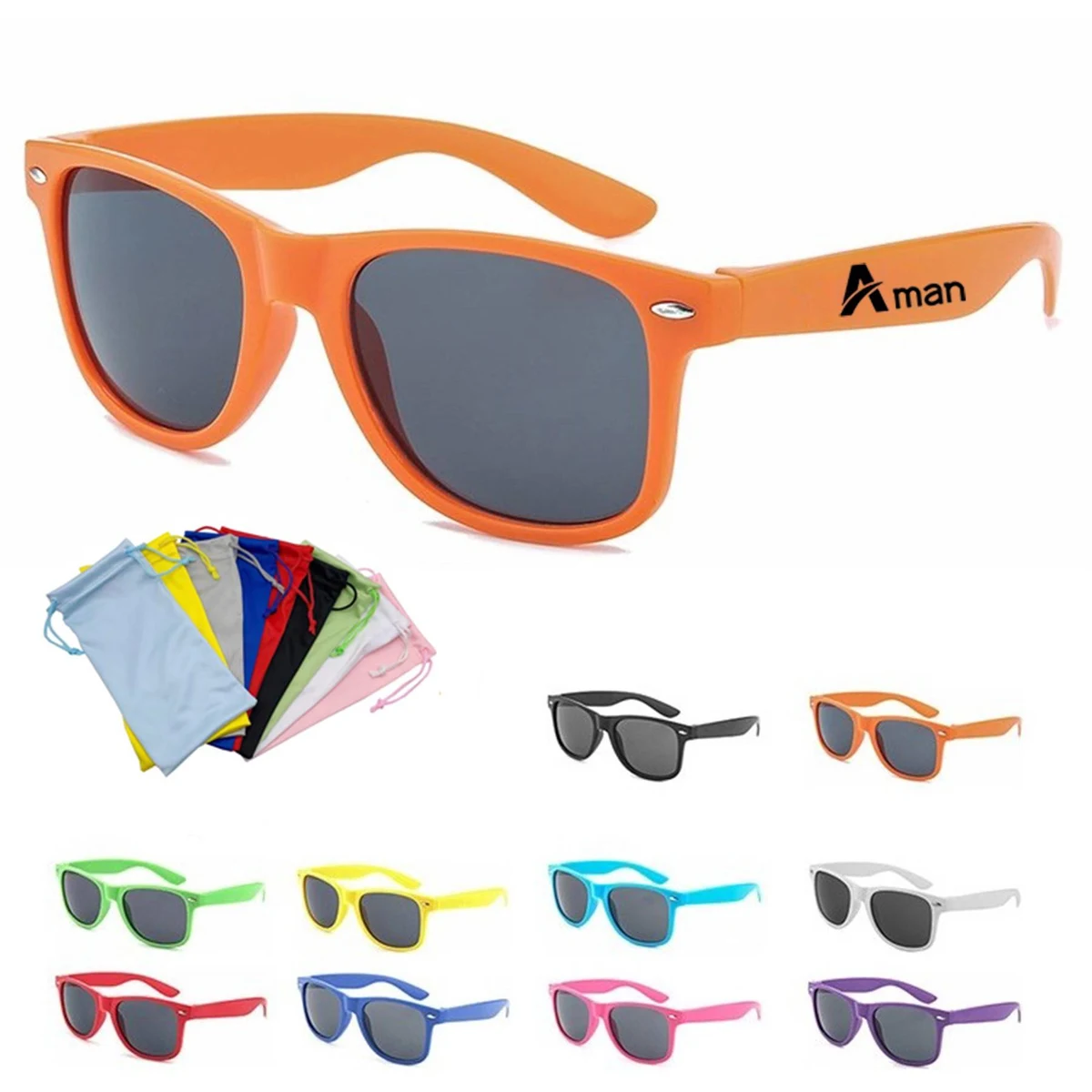 Retro Sunglasses with Pouch 1