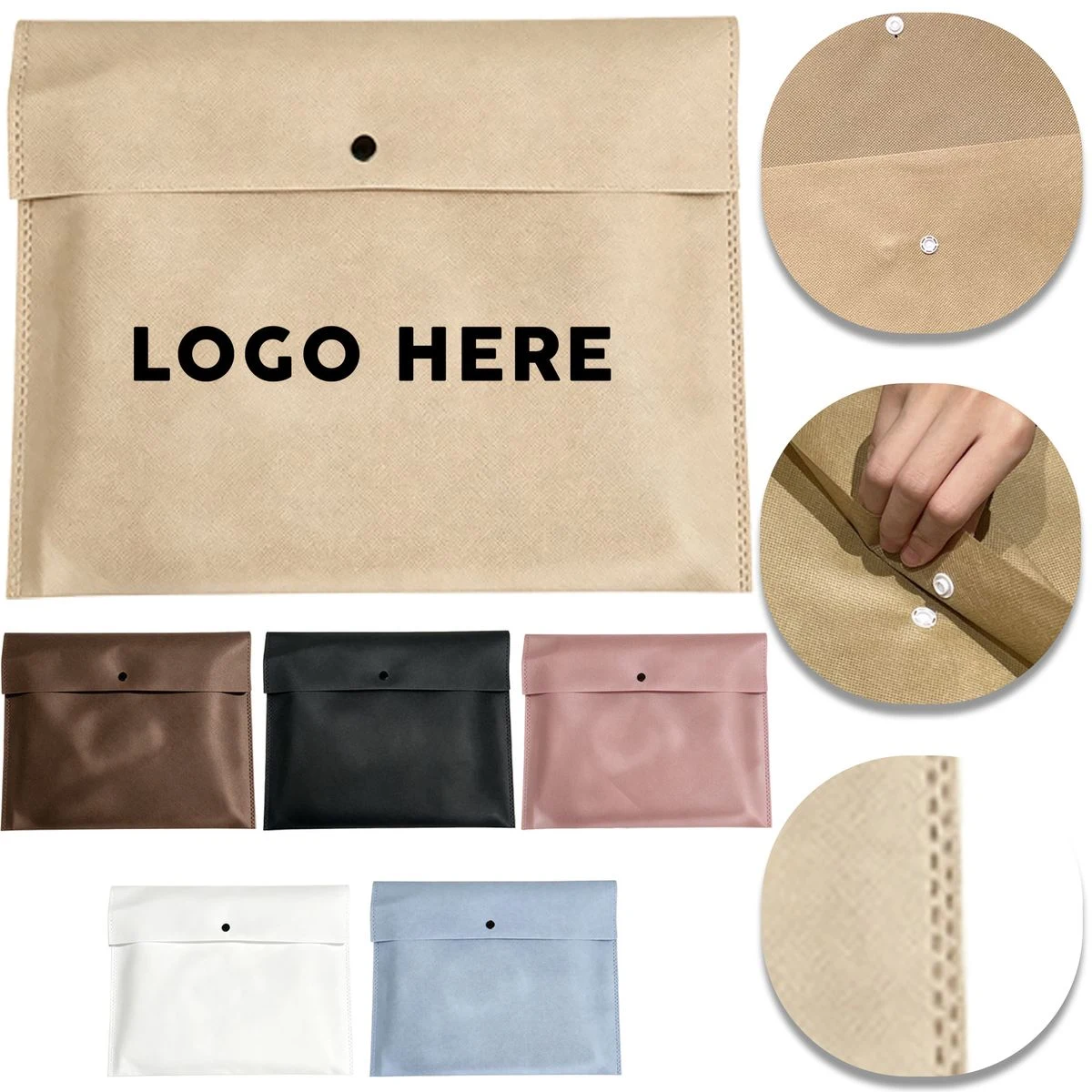 Snap Fastener Non-Woven Carry Bag Measuring 15.7*13.8 Inches 1