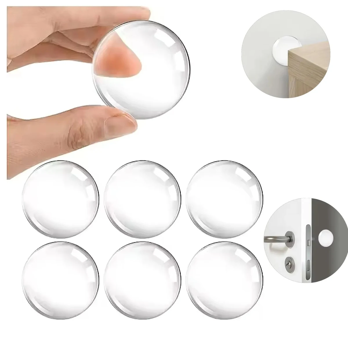 Clear Adhesive Silicone Quiet Door Bumper Cushions 1