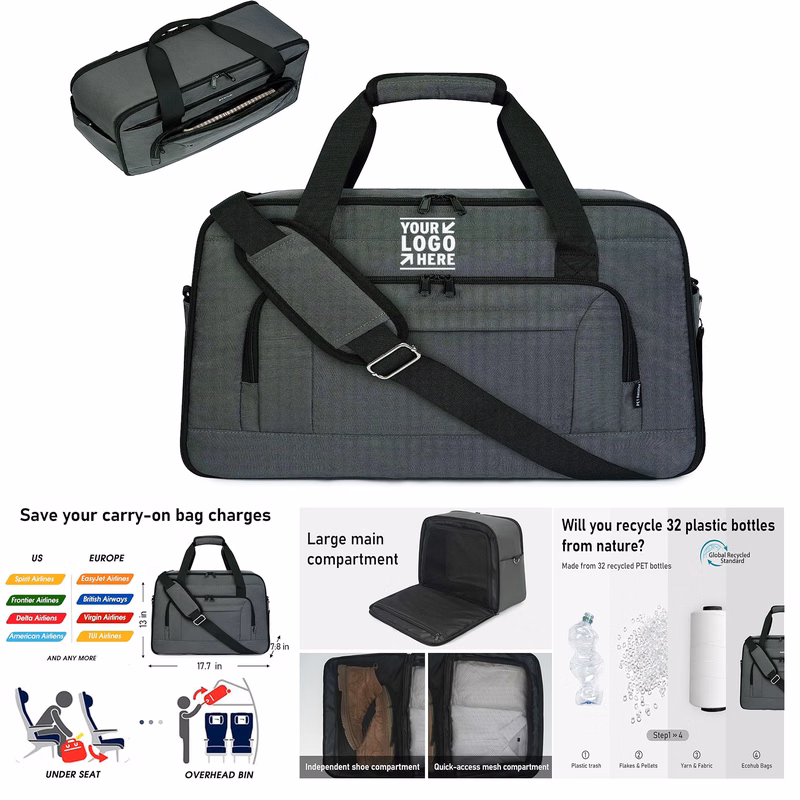 Women Men 18x14x8 Travel Spirit Airlines Personal Item Tote Essentials Weekender Bag 