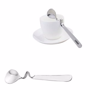 Curved Stainless Steel Coffee Spoon With Hang Design