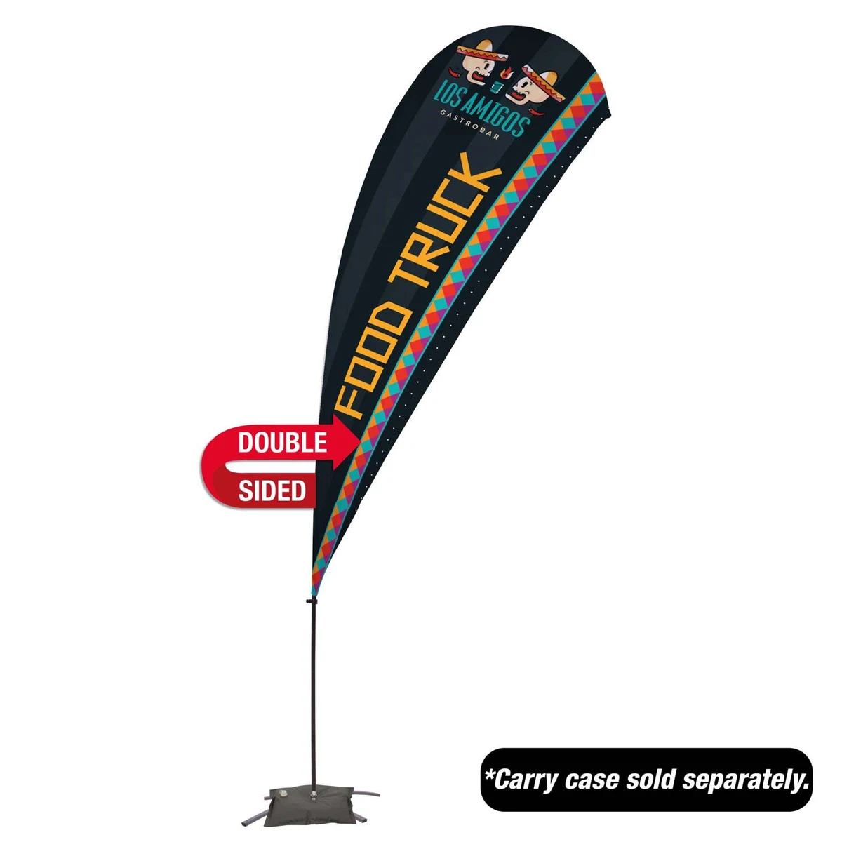13' Value Teardrop Sail Sign Kit (Double-Sided with Cross Base) 1