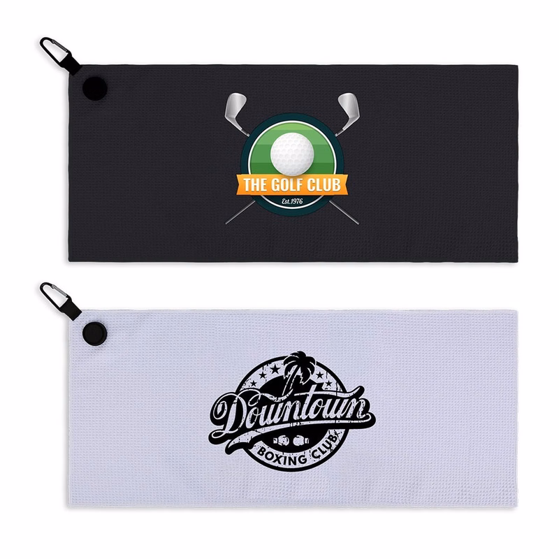 Sublimated Waffle Texture Magnetic Golf Towel