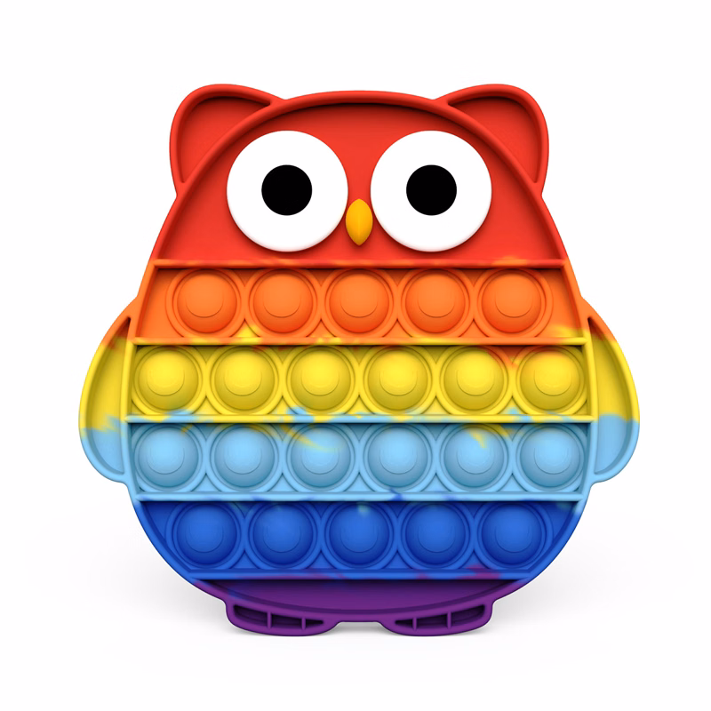 Rainbow Owl Push it Sensory Fidget Stress Reliever Toys