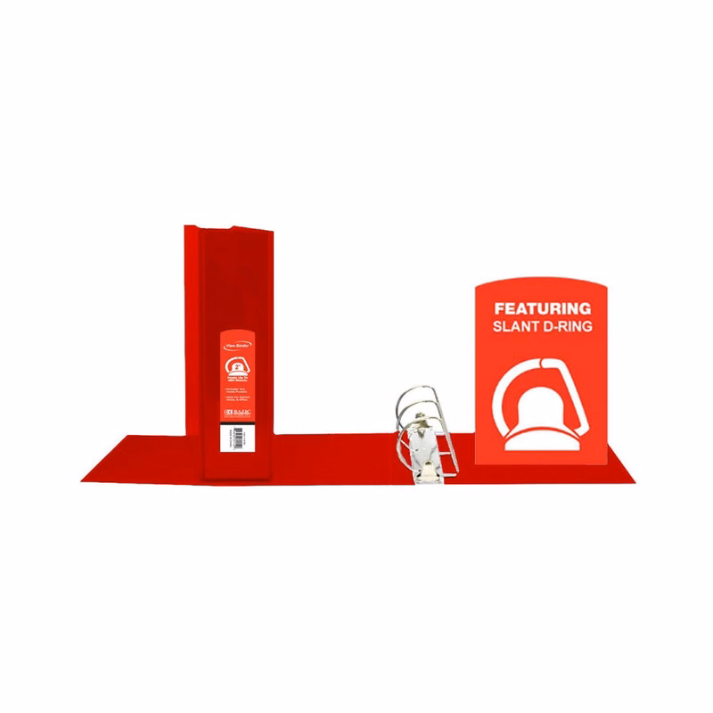 2" Slant-D Ring View Binders - Red 2 Pockets