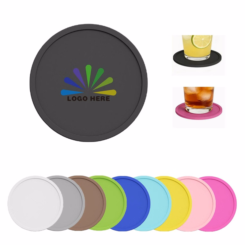 Round Silicone Coaster With Raised Lip