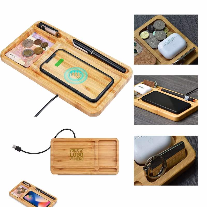 Wireless Charging Station With Desk Organizer Pad
