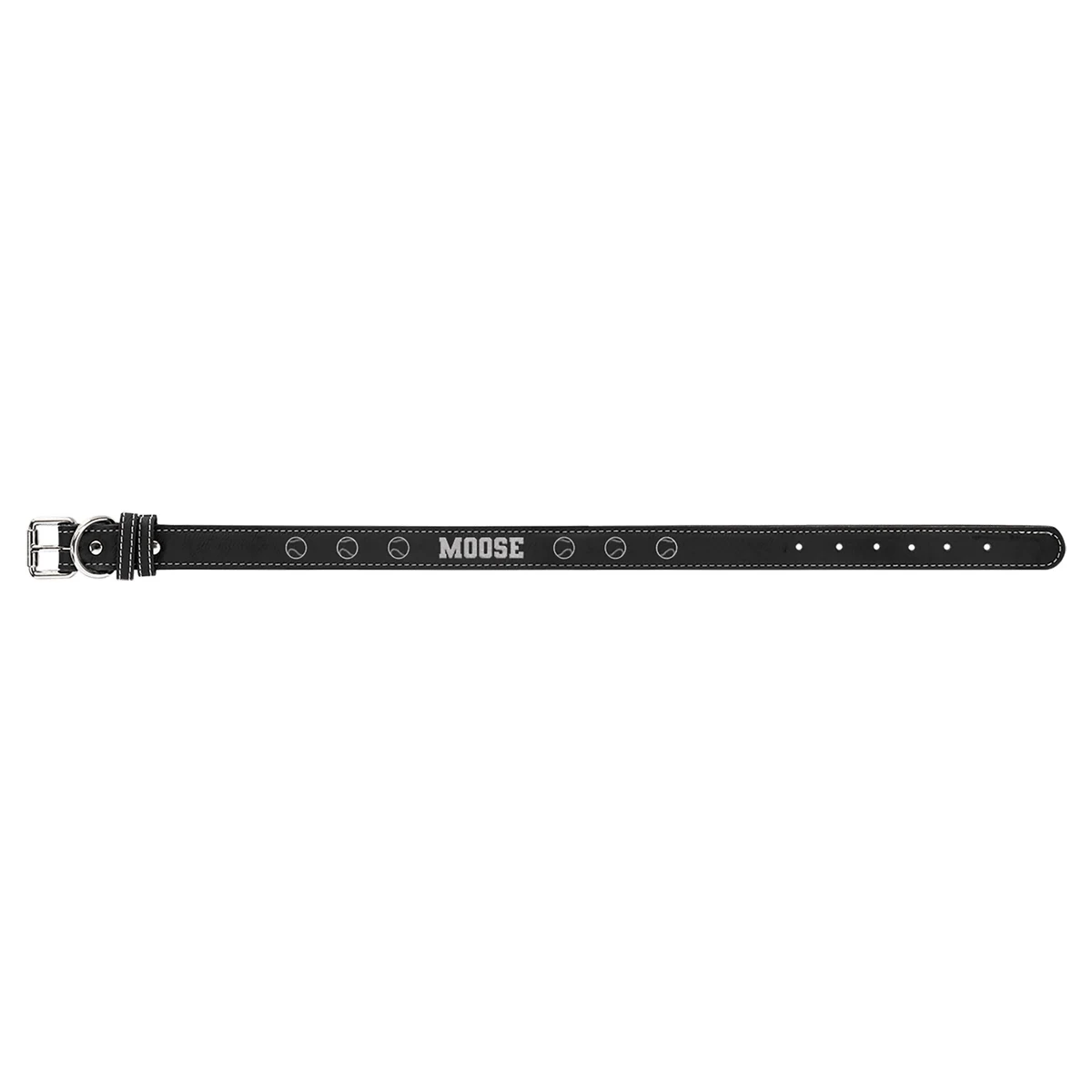 27" x 1 1/4" Black/Silver Leatherette Dog Collar 1