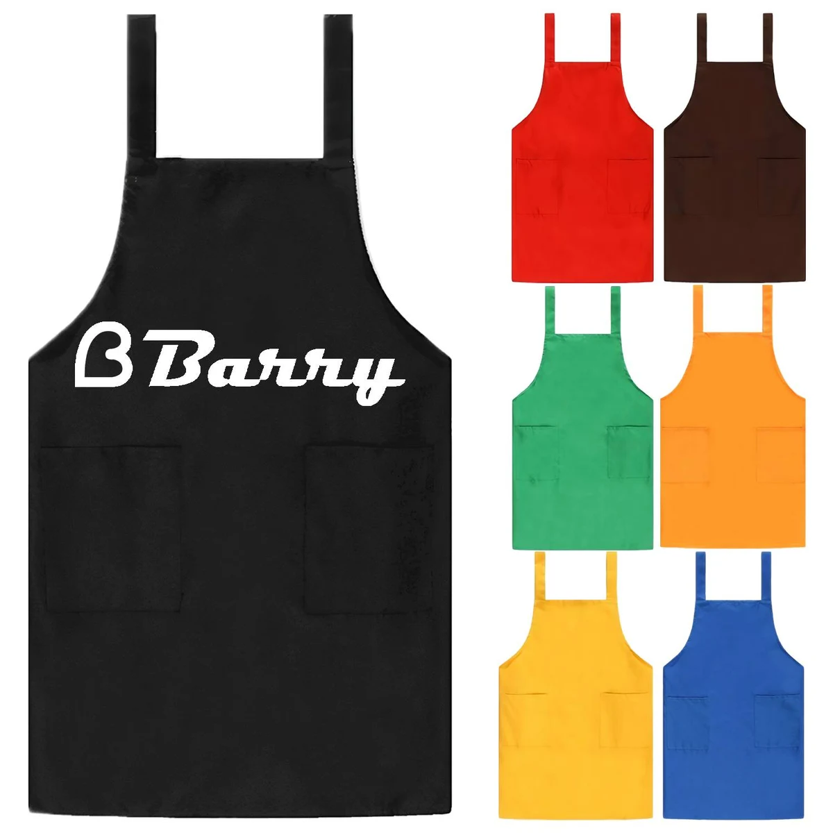 Kitchen Polyester Apron w/ 2 Pockets 1