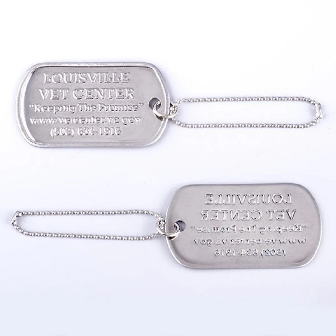 Authentic Style Custom Stamped Dog Tag with 29" beaded chain 1