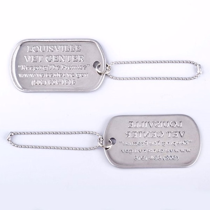Authentic Style Custom Stamped Dog Tag with 29" beaded chain
