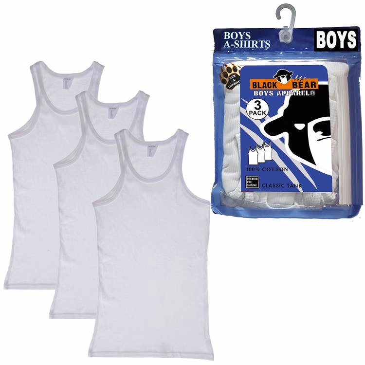 Toddler Boys' Tank Tops - 4T White 3 Pack