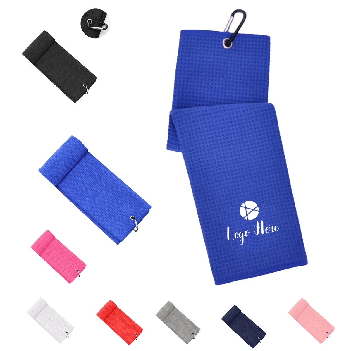 Tri-fold Microfiber Waffle Golf Towel 1