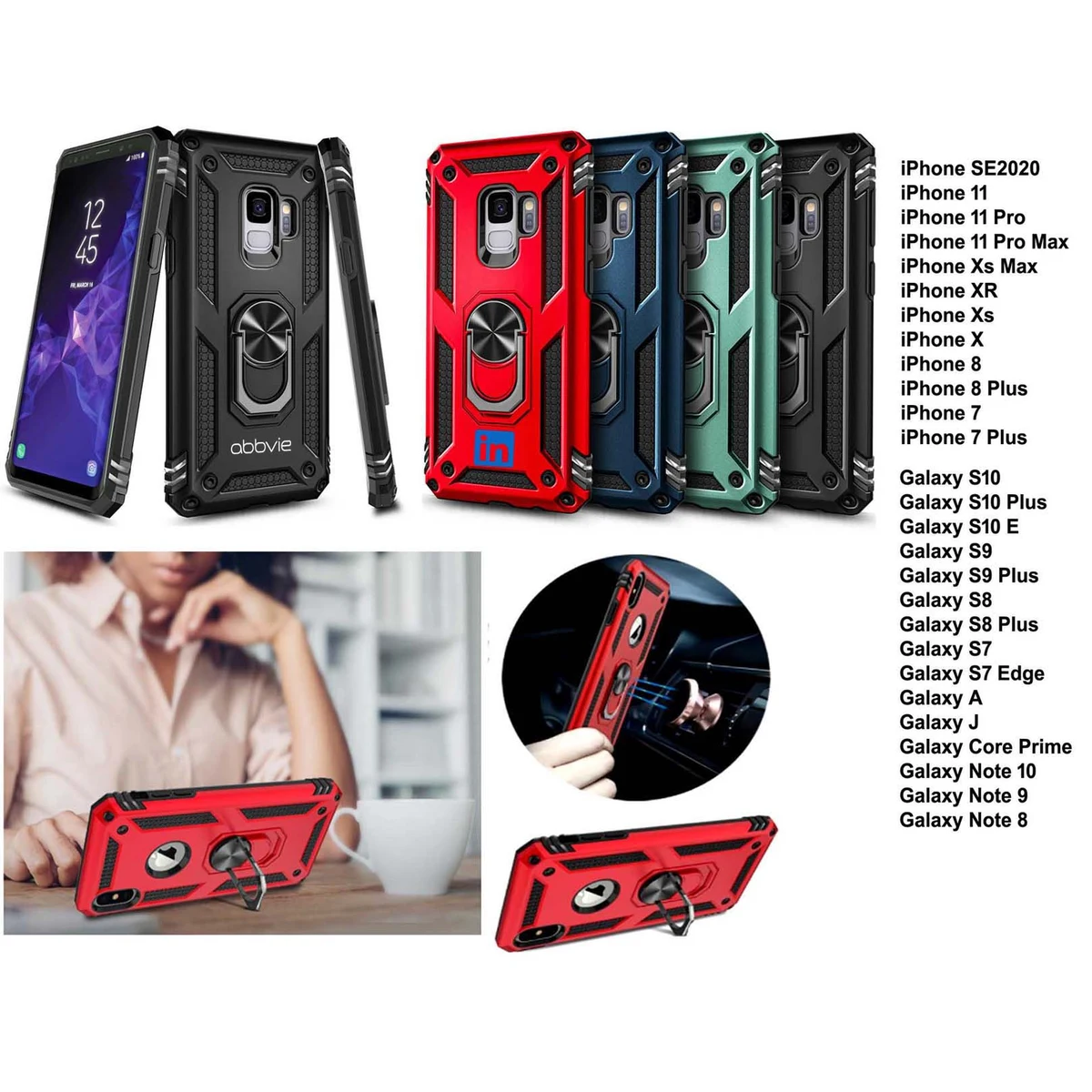 iBank ® Shockproof Case for Galaxy Note 20/10/9 Ultra Plus + Tempered Glass 1