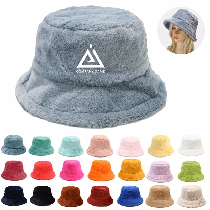 Pure Color Simple Imitation Rabbit Fur Fisherman Hat