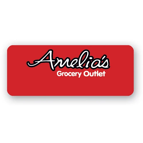 UV Printed Poly Name Badge w/ Pin Fastener (1"x2.5") Rectangle 1