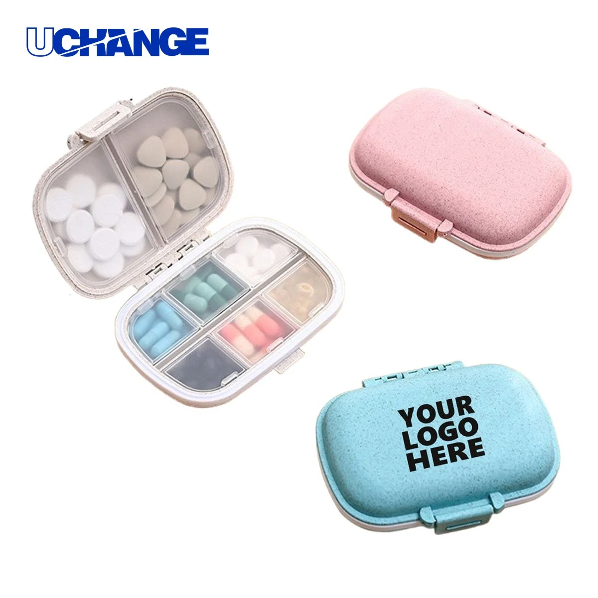 Compact Eight Section Pill Organizer with Seal 1