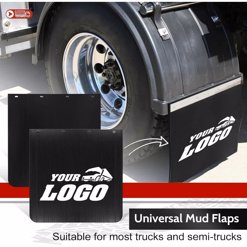 24"x24" Heavy-Duty Mud Flaps with Customized Logo