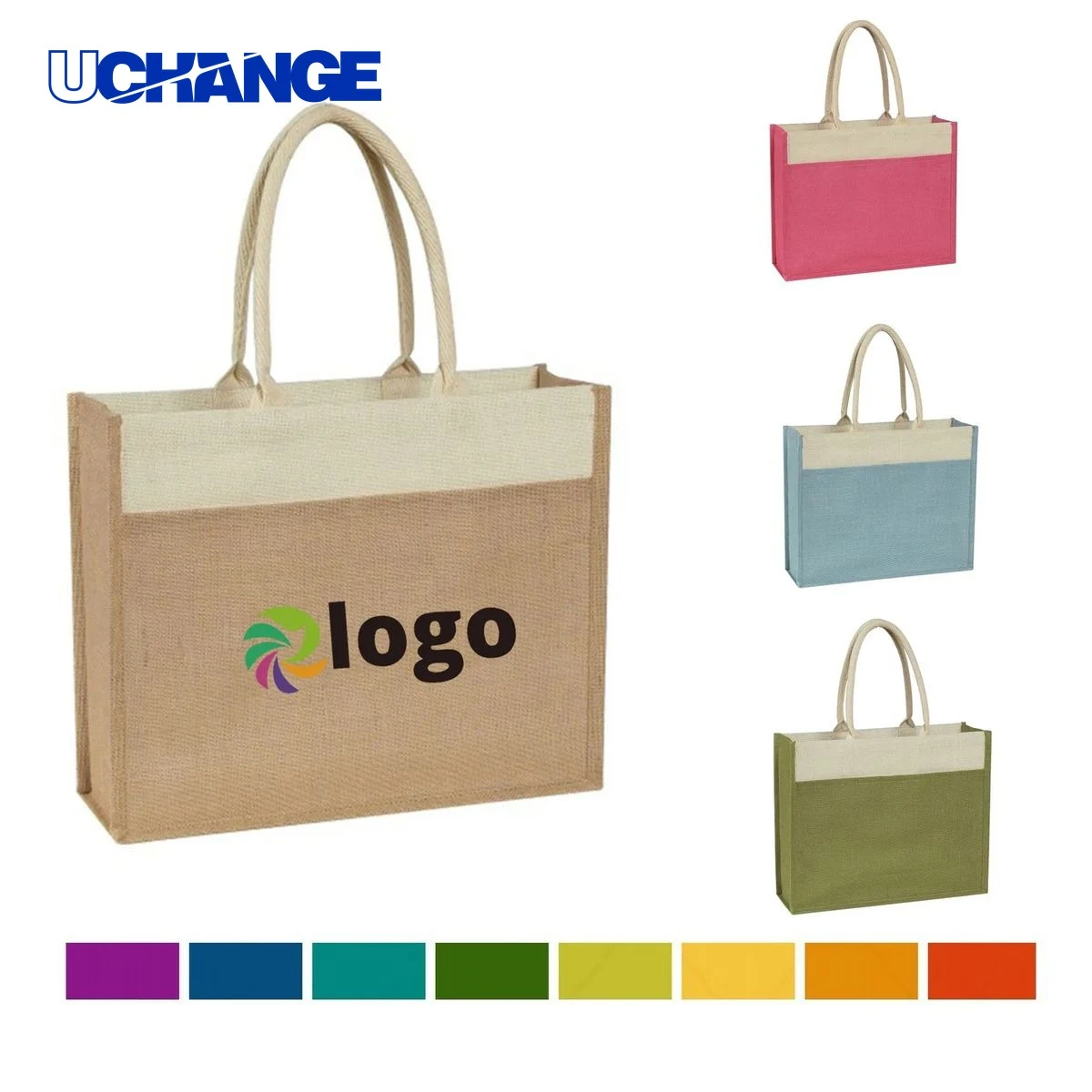 Reusable Jute Bag with Front Pocket 1