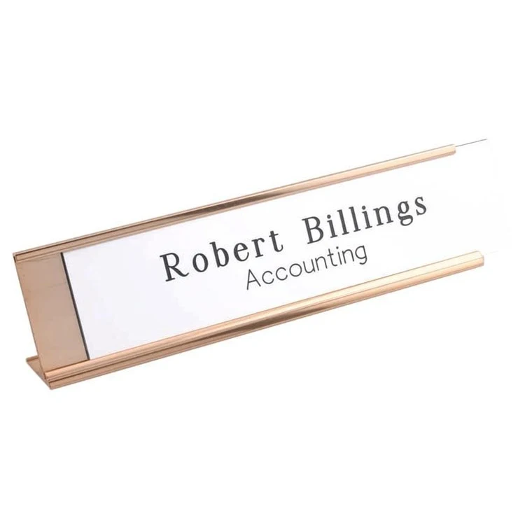 2" x 8" Desk Name Plate Holder with 1/16" slot. 1