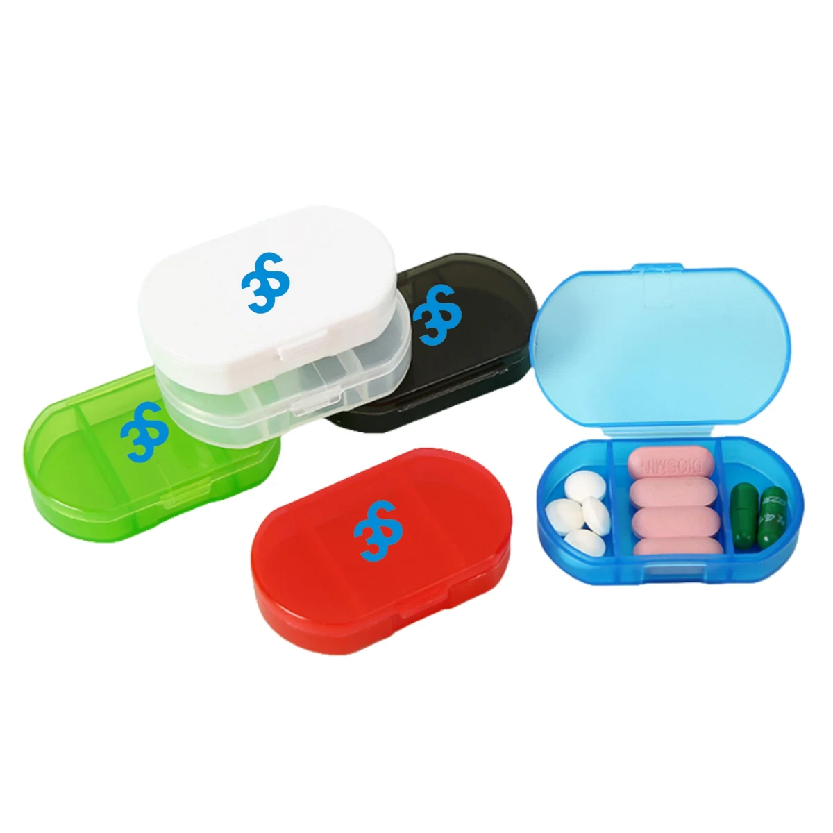 3 Grids Compartmentalized Transparent Pill Case 1